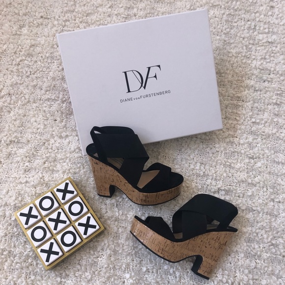 DVF Black Wedges US Size: 5 1/2 M - Picture 2 of 4